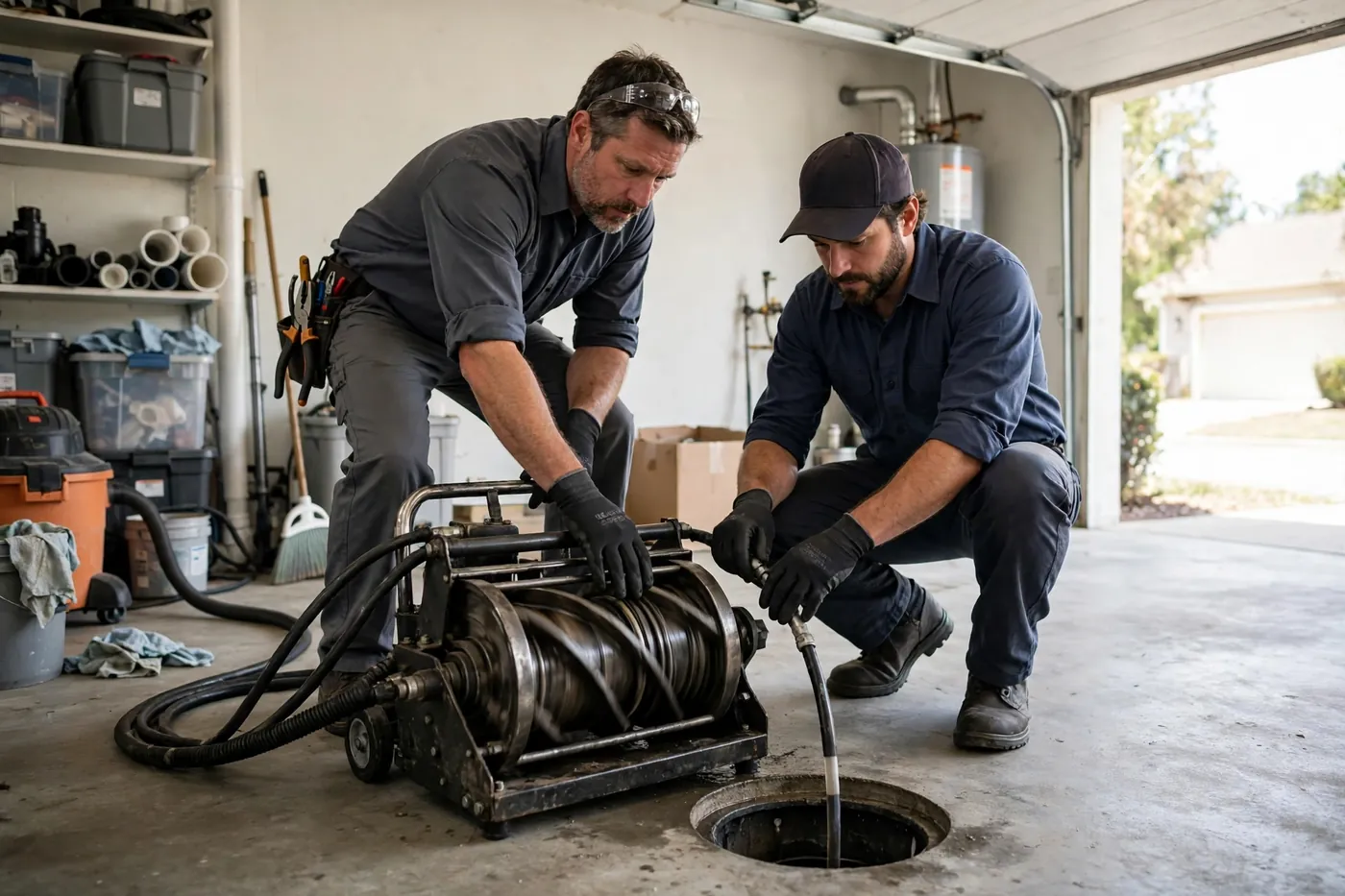 Experienced plumber professionals at work